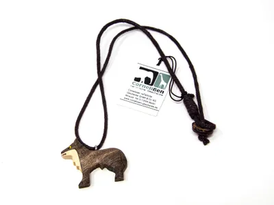 Produktbild von Kette Wolf, Holzanhänger Ketten Modeschmuck Wölfe Tier Tiere