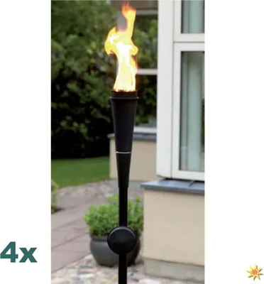 4 Gartenfackeln Set Lampen Öl