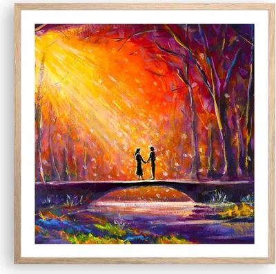 Produktbild von Gerahmtes Poster - Rahmen in heller Eiche - Wald Baum Natur - 60x60 cm - Wand Bild - Wanddeko - Wandbilder - Kunstposter - Wandposter - Bilderrahmen - Bilder - Kunstdruck - Wandbild - P2NAC60x60-3965