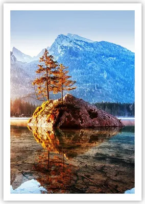Produktbild von Poster - Poster ohne Rahmen - Morgendämmerung Berge See - 70x100 cm - Wand Bild - Wanddeko - Wandbilder - Kunstposter - Wandposter - Bilder - Kunstdruck - Wanddekoration - Wandbild - P2XPA70x100-4617