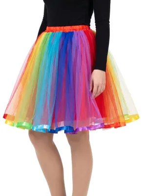 Produktbild von Rainbow Rock Petticoat - Clownskostüm für Fasching Halloween Größe: Uni