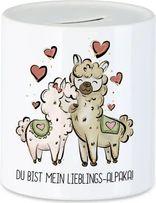 Produktbild von Alpaka Lieblingsalpaka Spardose Valentinstag Freundin Freund Süß Geschenkidee Paar Liebe Couple Jahrestag