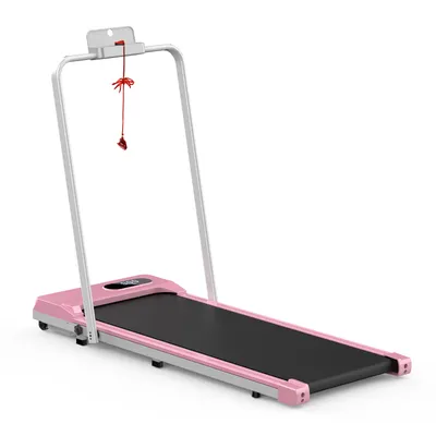 Produktbild von 2-in-1-Klapp-Laufband - Bis zu 120KG - Laufband 1-8 km/h - Bürstenloser 2,5PS Motor - Mit Armlehne und LED-Anzeige - Pink