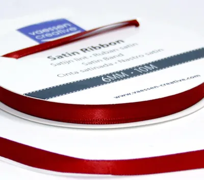 Image de Vaessen Creative | Ruban satin 6mmx10m Rouge foncé