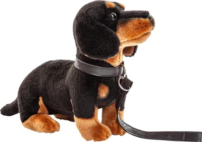 Produktbild von Uni-Toys - Dackel mit Leine - 27 cm (Länge) - Plüsch-Hund - Plüschtier, Kuscheltier