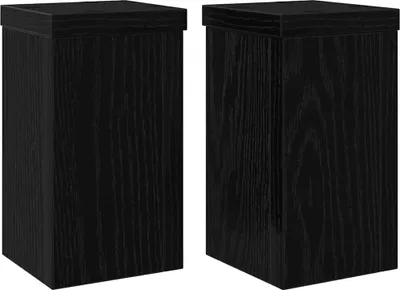 Produktbild von vidaXL Pflanzenständer 2 pcs Schwarz Eichen-Optik 10 x 10 x 18 cm