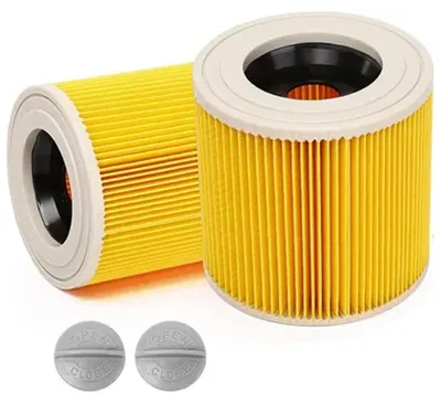 Image de Filtres pour aspirateurs Kärcher WD1, WD2, WD3 – Lot de 2 – Filtres pour aspirateurs – Filtres pour aspirateurs secs et humides – Cartouches filtrantes – Filtres de remplacement – pour la série A