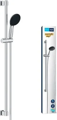 Image de Set de douche avec pommeau à 2 jets, barre de 90 cm et flexible - GROHE Vitalio Start 110 26954001 - Economies d'eau - Chrome
