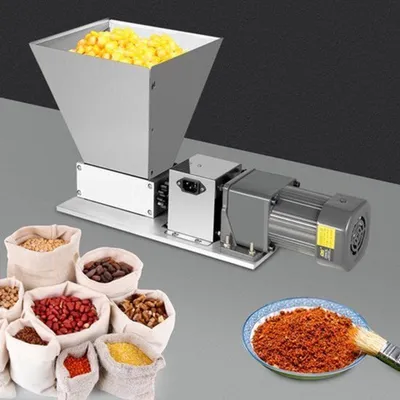 Immagine prodotto di Macinino elettrico per cereali e malto – Acciaio inossidabile – Con rulli motorizzati – Adatto per mais e chicchi di caffè