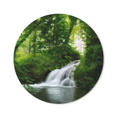 Produktbild von MuchoWow® Mauspad Mousepad Wasserfall - Natur - Grün 20x20 cm - Mousepads - Maus Mat - Pad - Mausunterlage - Schreibtischmatte