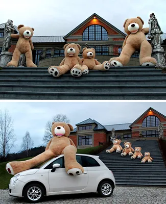 Imagen del producto de Oso de peluche marrón, 260 cm, de felpa, para bebés y niños