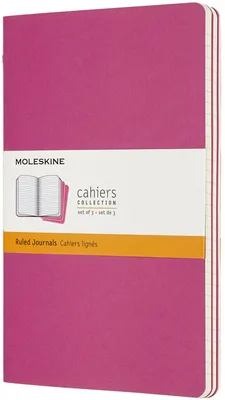 Immagine prodotto di Taccuini Moleskine Cahier L, a righe, 3 pezzi, rosa scuro