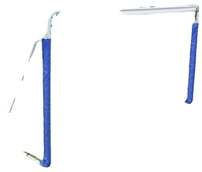 Image de But de football avec cadre en acier, cadre robuste en acier, filet résistant aux intempéries, bleu