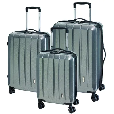 Produktbild von Check.IN 3-tlg. Kofferset LONDON 2.0 mit 4 Rollen - carbon silber