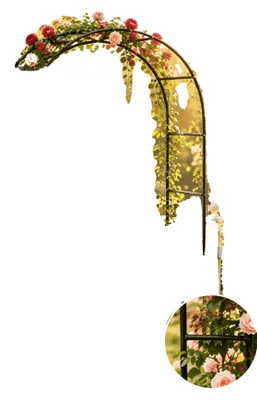 Productafbeelding van Tuinboog, metaal, 2,4 meter hoog, voor klimplanten, weerbestendig, met een gebogen ontwerp