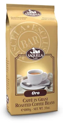 Produktbild von Saquella Espresso Oro Bar 1 kg ganze Bohne – Intensives Aroma & wenig Koffein