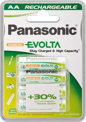 Immagine prodotto di Wentronic AA 2.05Ah NiMH 4-BL EVOLTA Panasonic Batteria ricaricabile Stilo AA Nichel-Metallo Idruro (NiMH)