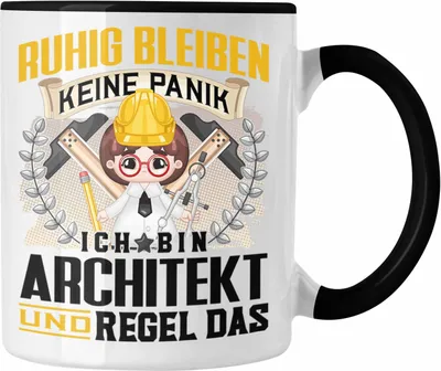 Produktbild von Trendation - Architekt Tasse Geschenk Lustiger Spruch Männer Ruhig Bleiben Architekten Geschenkidee (Schwarz)
