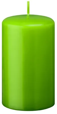 Produktbild von Flachkopf-Stumpenkerzen Limonegrün 120 x Ø 60 mm, 4 Stück