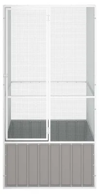 Produktbild von vidaXL Vogelkäfig Grau 111x107x211,5 cm Verzinkter Stahl