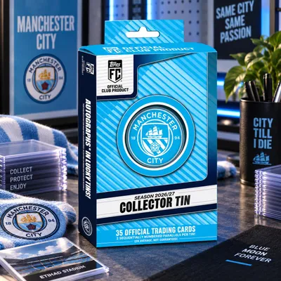 Immagine prodotto di Scatola da collezione Topps Manchester City, edizione 2026-2027, Immagine generata dall'IA