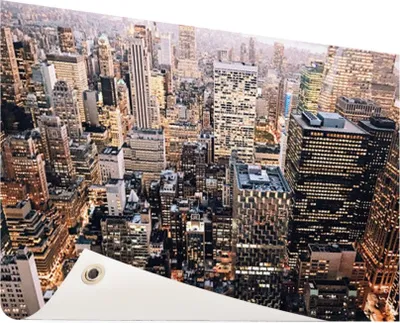 Produktbild von Gartenposter - 60x40 cm - Beleuchtet Manhattan von oben  - Modernes Wandbilder - Amerikanische Städte