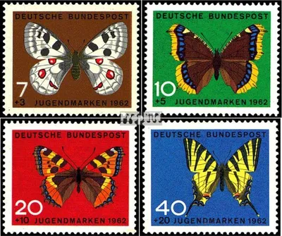 Produktbild von Briefmarken BRD (BR.Deutschland) 1962 Mi 376-379 (kompl.Ausgabe) postfrisch Jugend: Schmetterlinge