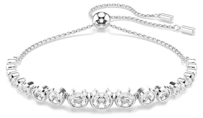 Produktbild von Swarovski Imber Armband, Gemischte Rundschliffe, Weiß, Rhodiniert
