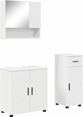 Produktbild von vidaXL Badezimmermöbel-Set 3 stk. Weiß 61 x 35 x 64 cm