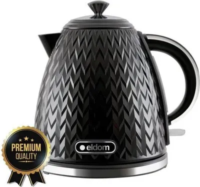 Produktbild von Großer Wasserkocher Retro - ELDOM - Schwarz glänzend - 1,7 Liter