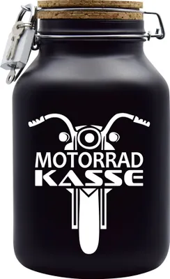 Produktbild von Spardose Geld Geschenk Ideen Motorrad Kasse Schwarz Größe XXL 3 Liter