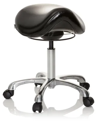Produktbild von hjh OFFICE Sattelhocker ORTHO SIT Rollhocker Arbeitshocker, Ergonomischer Hocker für Büro Praxis Homeoffice, Kunstleder