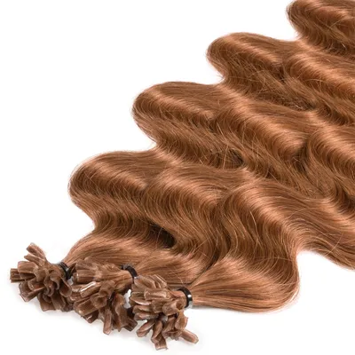 Immagine prodotto di hair2heart Premium Extension capelli umani ondulati - 25 ciocche 0,8g 50cm 8/03 biondo chiaro oro naturale
