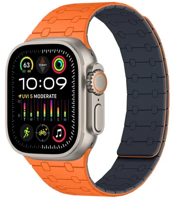 Productafbeelding van Magnetische Silicone Horlogeband voor Apple Watch 49mm 45mm 44mm 42mm