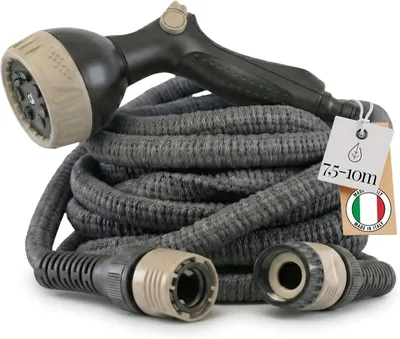 Produktbild von Flexibler Gartenschlauch 7,5 m, 1/2 Zoll, grau, für Bewässerung