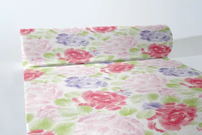 Produktbild von Airlaid Tischläufer Valerie, 40 cm x 24 m , 1 Stück - Mank - Floral Blumen