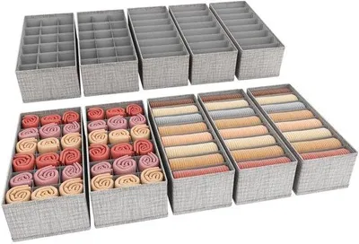 Produktbild von Set aus 10 Garderobestangen, Garderobekästen, Schrank, Wäscheaufbewahrung, Warenopbergsystem, Neuordnungsbox, Schuhregal, Strumpf- und Unterwäschenshelfer