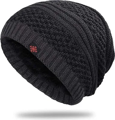 Produktbild von Herren Damen Beanie Winter Mütze Warm Strickmütze Hat Gefütterte Mit Weichem Fleece Innenfutter Für Warme Ohren Stretchmaterial