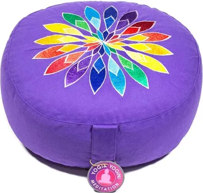 Produktbild von Meditationskissen violett Multicolor-Blume -- 33x17 cm