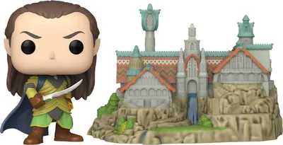 Productafbeelding van The Lord of the Rings POP! Town vinyl figuur: Elrond & Rivendell, 9 cm