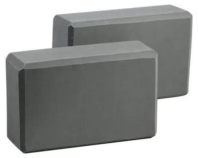Image de Exerz : Lot de 2 blocs de yoga en mousse EVA, pour fitness, Pilates et étirements, couleur gris