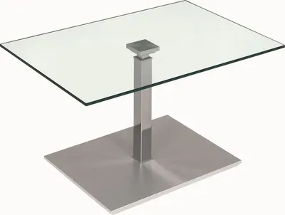 Produktbild von Funktionstisch höhenverstellbar Carly 90 x 60 x 47-65 Couchtisch Glas/Perlsilber/Edelstahl 16096