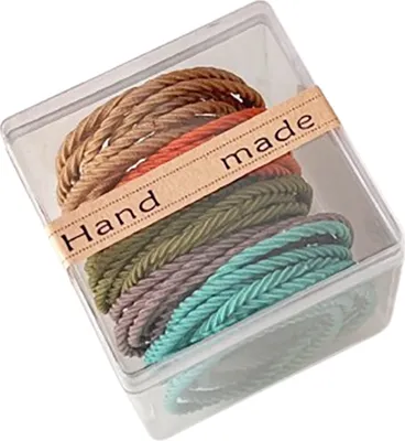 Image de INF Lot de 50 élastiques à cheveux colorés en nylon dans une boîte transparente Modèle 1