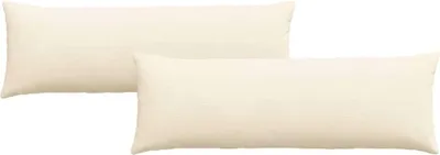 Image de vidaXL Coussins de canapé 2 pièces Crème 120 x 40 cm Tissu velours côtelé