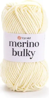 Produktbild von YarnArt Merino Bulky Wolle, Vanille, 100m/100g - Weiche Winterprojekte mit Akryl & Wolle