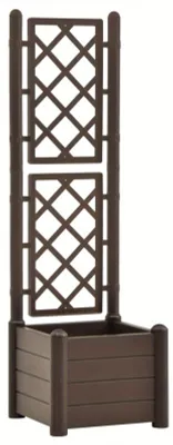 Obrázek produktu pro Zahradní květináč s opěrkou pro rostliny - 43x43x142 cm - barva mokka - plast