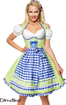 Immagine prodotto di Dirndl con grembiule a quadri in verde/blu/bianco taglia XL = 42
