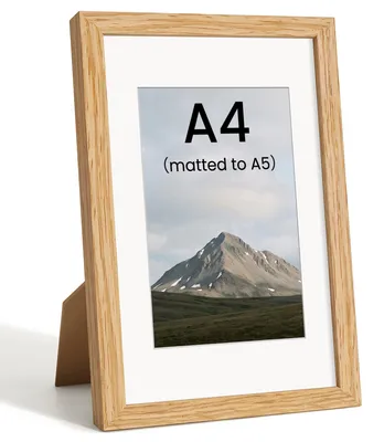 Fotolijst A4 21x29,7 cm Eichenmassivholz Tisch- und Wandaufstellung