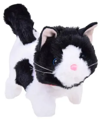 Image de Chat en peluche interactif PATCH court, miaule et remue la queue ZA5364