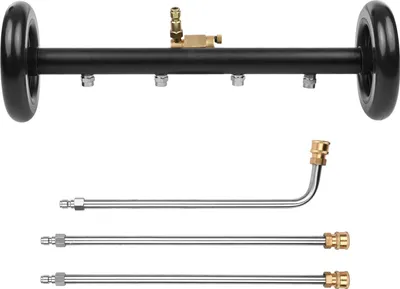 Produktbild von 16-Zoll-2-in-1-Unterwagen-Hochdruckreiniger-Oberflaechenreiniger Power Washer-Aufsatz Wasserbesen mit Verlaengerungsstaeben fuer die Bodenreinigung von Autos